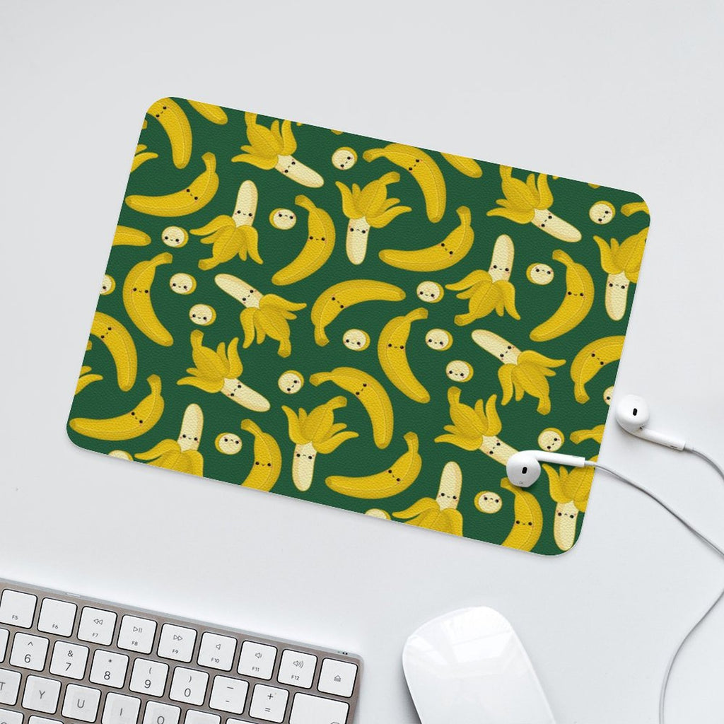 Happy Bananas Leather Mouse Pad Leather Mouse Pad Food Printed Offshore