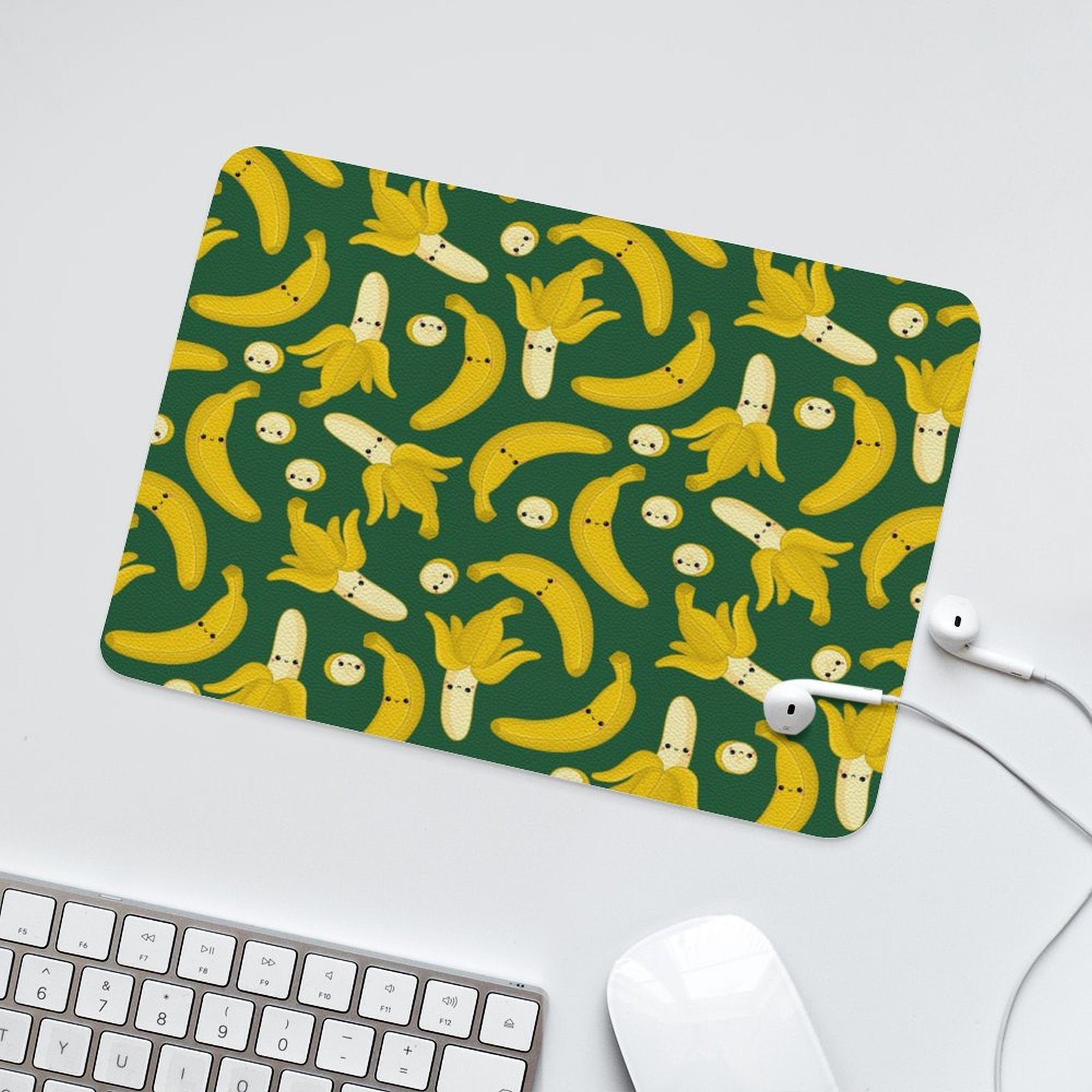 Happy Bananas - Leather Mouse Pad Leather Mouse Pad Food Printed Offshore
