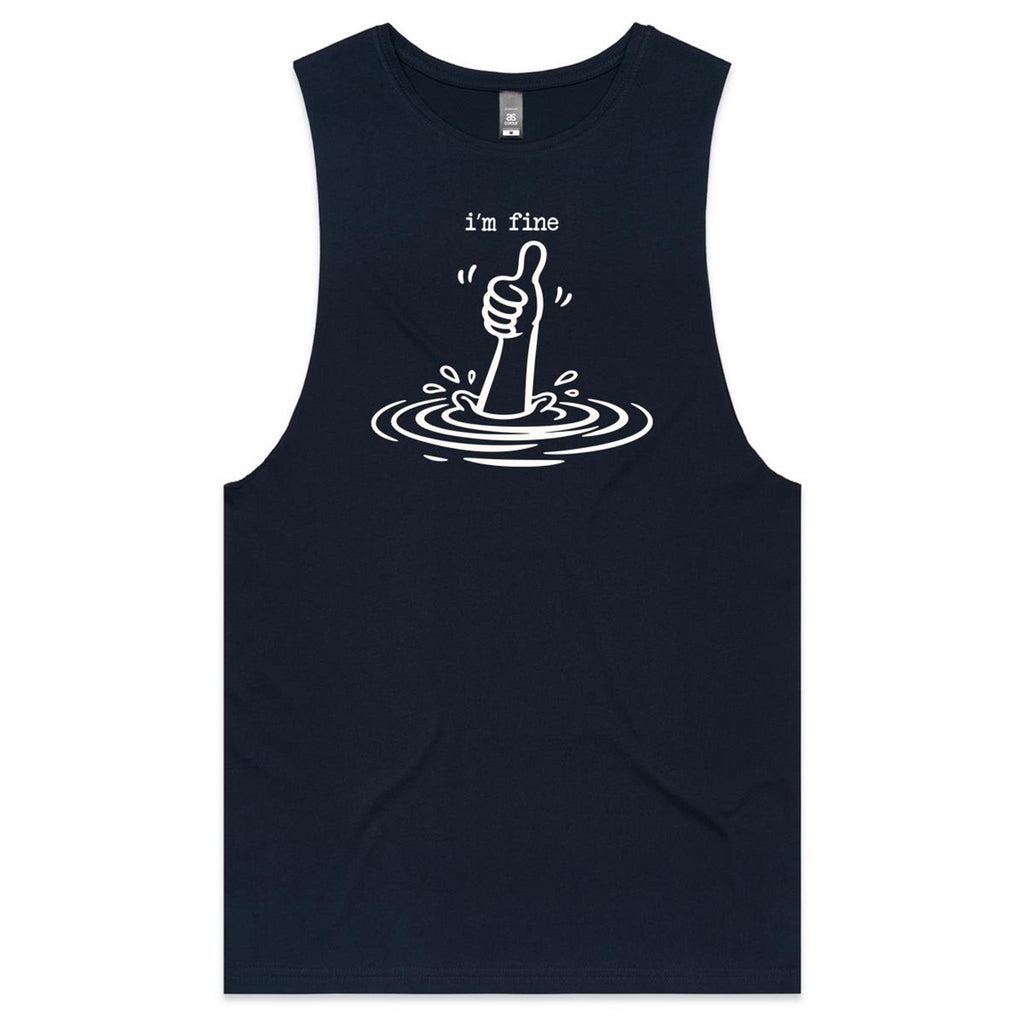 I'm Fine Drowning Thumbs Up Men's Tank Top Tee