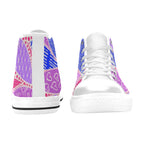 Pink Swirl - Kids High Top Canvas Shoes