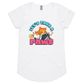 Let's Take A Paws, Cat Nap Women's AS Colour Scoop Neck T-Shirt White Womens Scoop Neck T-shirt animal Printed In Australia