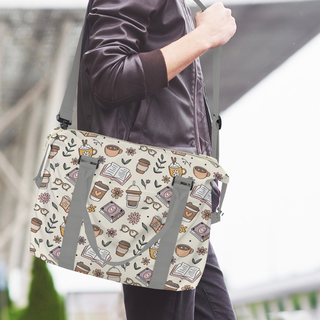 Books And Coffee Duffle Bag-Simple (Model 1715) Duffle Bag-Simple (1715)
