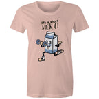 Life Is Short, Milk It - Womens T-shirt Pale Pink Womens T-shirt Fitness Printed In Australia