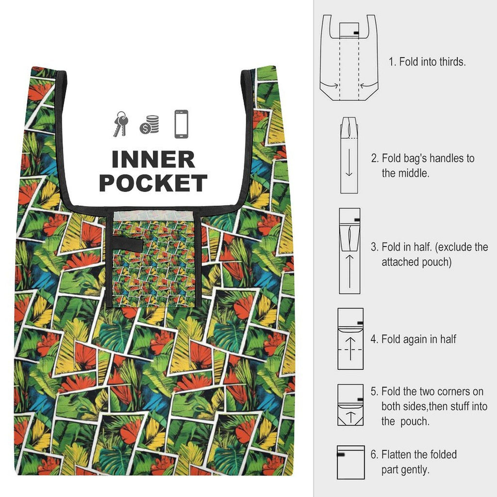 Tropical Comic Book Style Foldable Shopping Bag