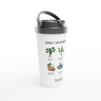 Personalised - Plants, Things I Do In My Spare Time - White 15oz Stainless Steel Travel Mug Personalised Travel Mug customise Globally Fulfilled personalise
