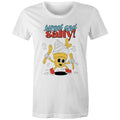 Sweet And Salty, Ice Cream And Fries Women's AS Colour T-shirt White Womens T-shirt Food Printed In Australia