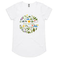 Stay Natural - Womens Scoop Neck T-Shirt White Womens Scoop Neck T-shirt Plants Printed In Australia