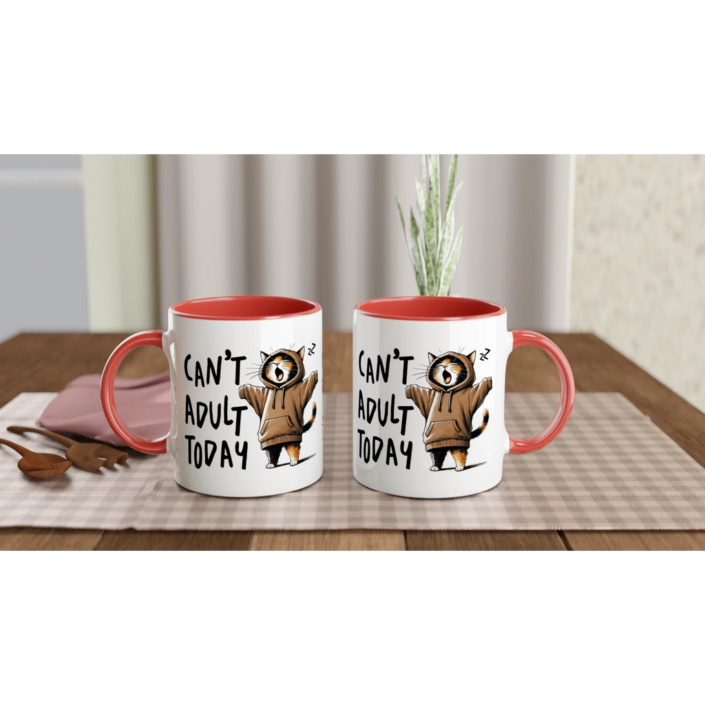 Personalise - Can't Adult Today - 11oz Ceramic Mug Personalised 11oz Mug animal Globally Fulfilled
