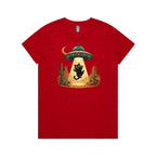 Black Cat Alien UFO Abduction Women's AS Colour T-shirt Red Womens T-shirt animal Printed In Australia Sci Fi
