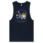Purrfect Is Overrated - Tank Top Tee Navy Drop Arm Tank Top Fitness Printed In Australia
