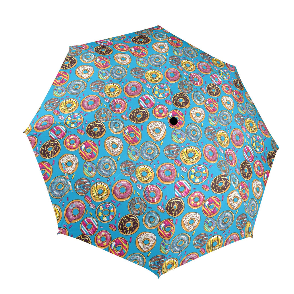 Doughnuts On Blue Umbrella One Size Umbrella Food Printed Offshore