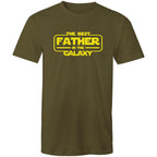 The Best Father In The Galaxy - Mens T-Shirt Army Green Mens T-shirt Dad Printed In Australia