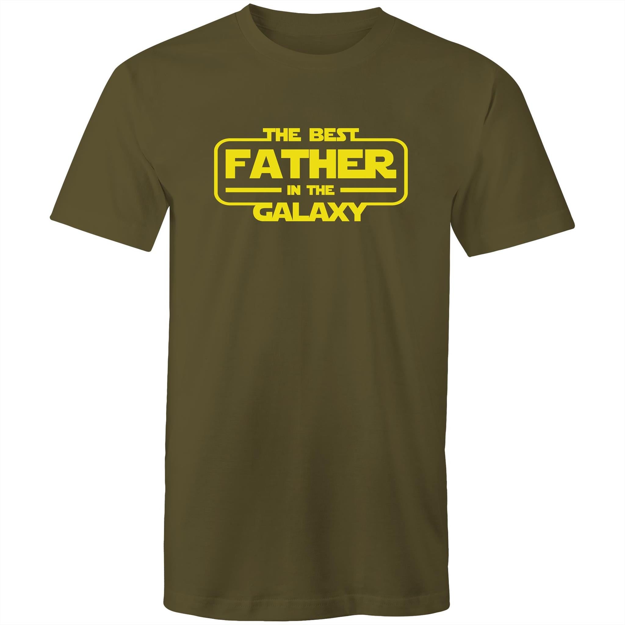 The Best Father In The Galaxy - Mens T-Shirt Army Green Mens T-shirt Dad Printed In Australia