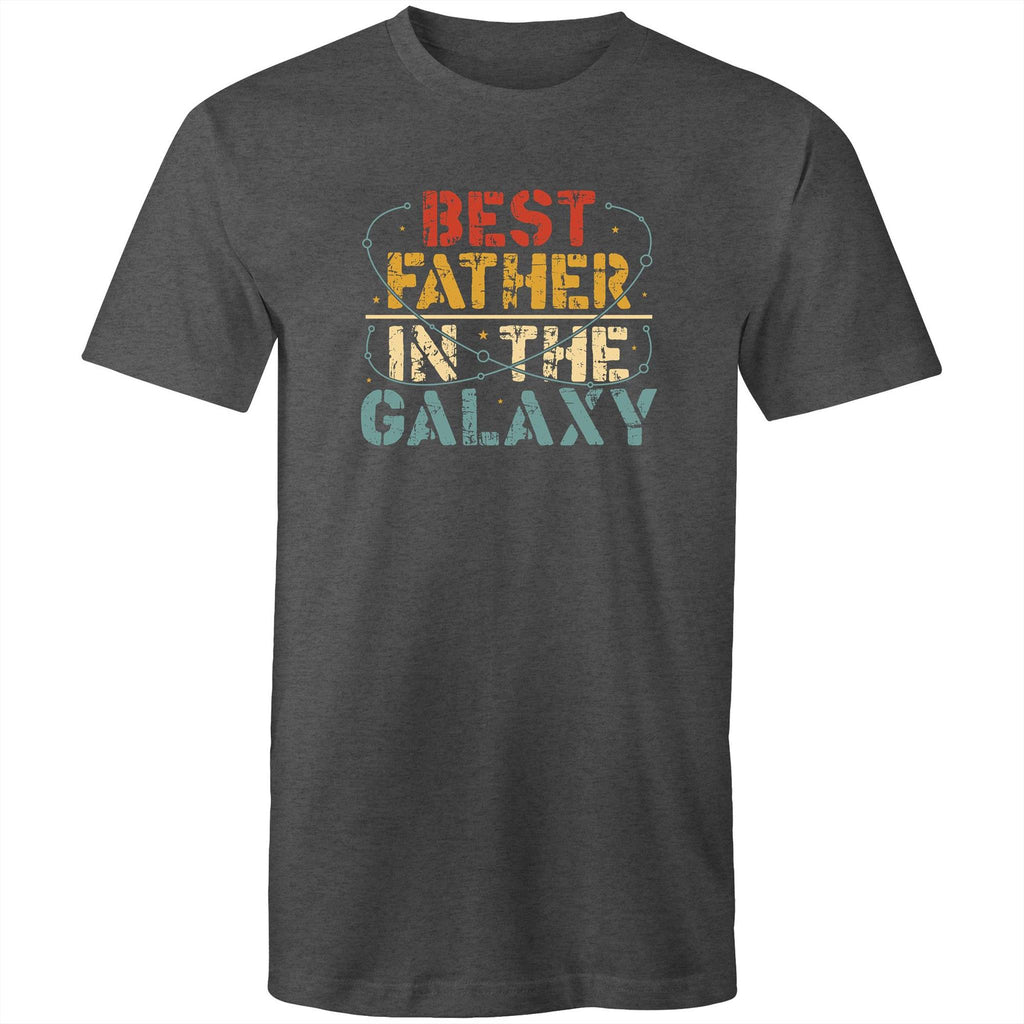 Best Father In The Galaxy - Mens T-Shirt Asphalt Marle Mens T-shirt Dad Printed In Australia