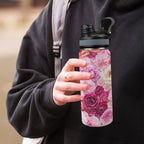 Pink Floral - Insulated Water Bottle with Dual-Use Lid (18oz) Insulated Water Bottle with Dual-Use Lid (18oz) Plants Printed Offshore