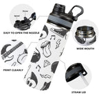 Rock Music - Insulated Water Bottle with Dual-Use Lid (18oz) Insulated Water Bottle with Dual-Use Lid (18oz) Music Printed Offshore