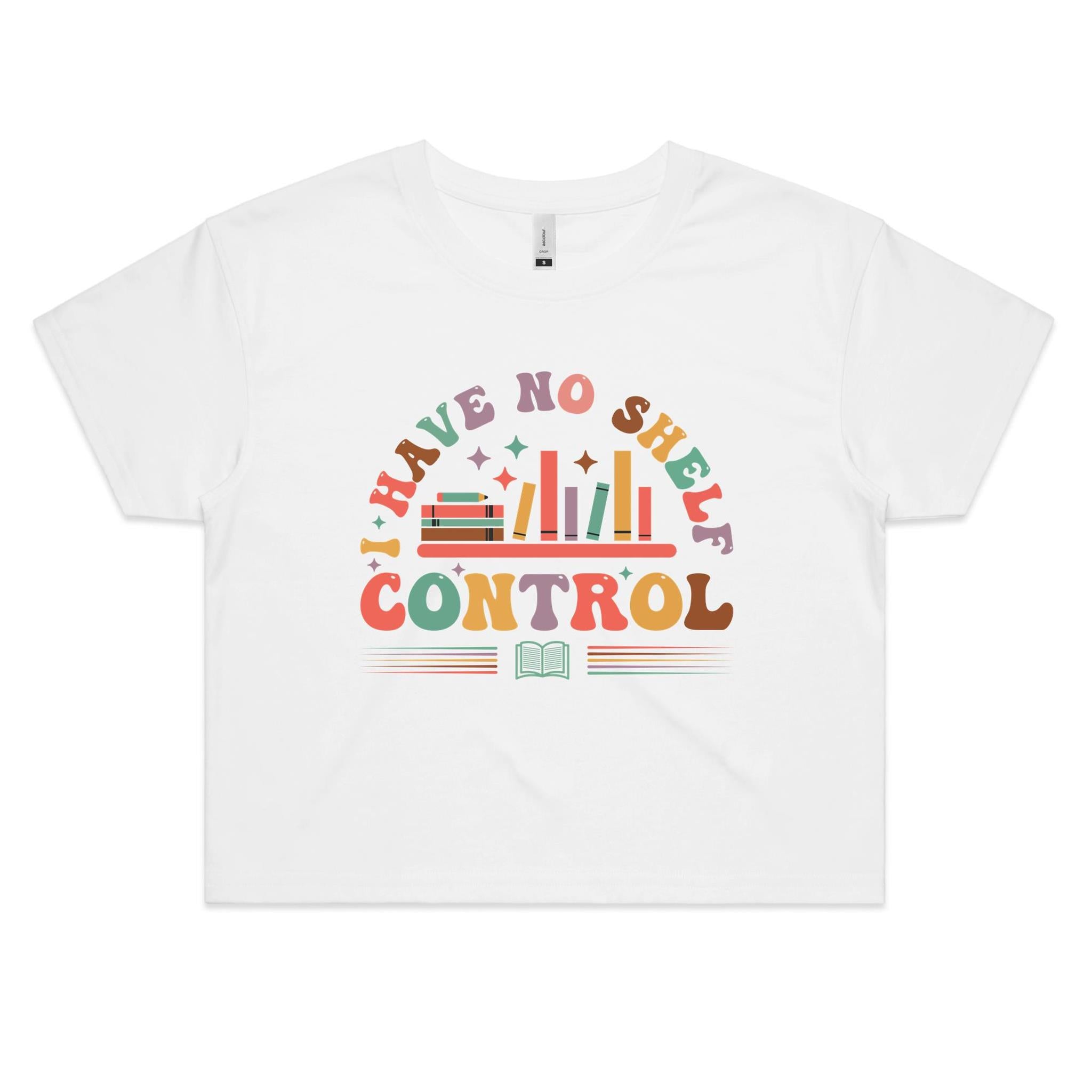 I Have No Shelf Control Books Women's AS Colour Crop Tee