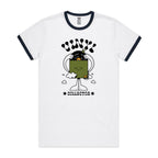Vinyl Collector, Records - Staple Ringer Tee White Navy Ringer T-Shirt Music Printed In Australia