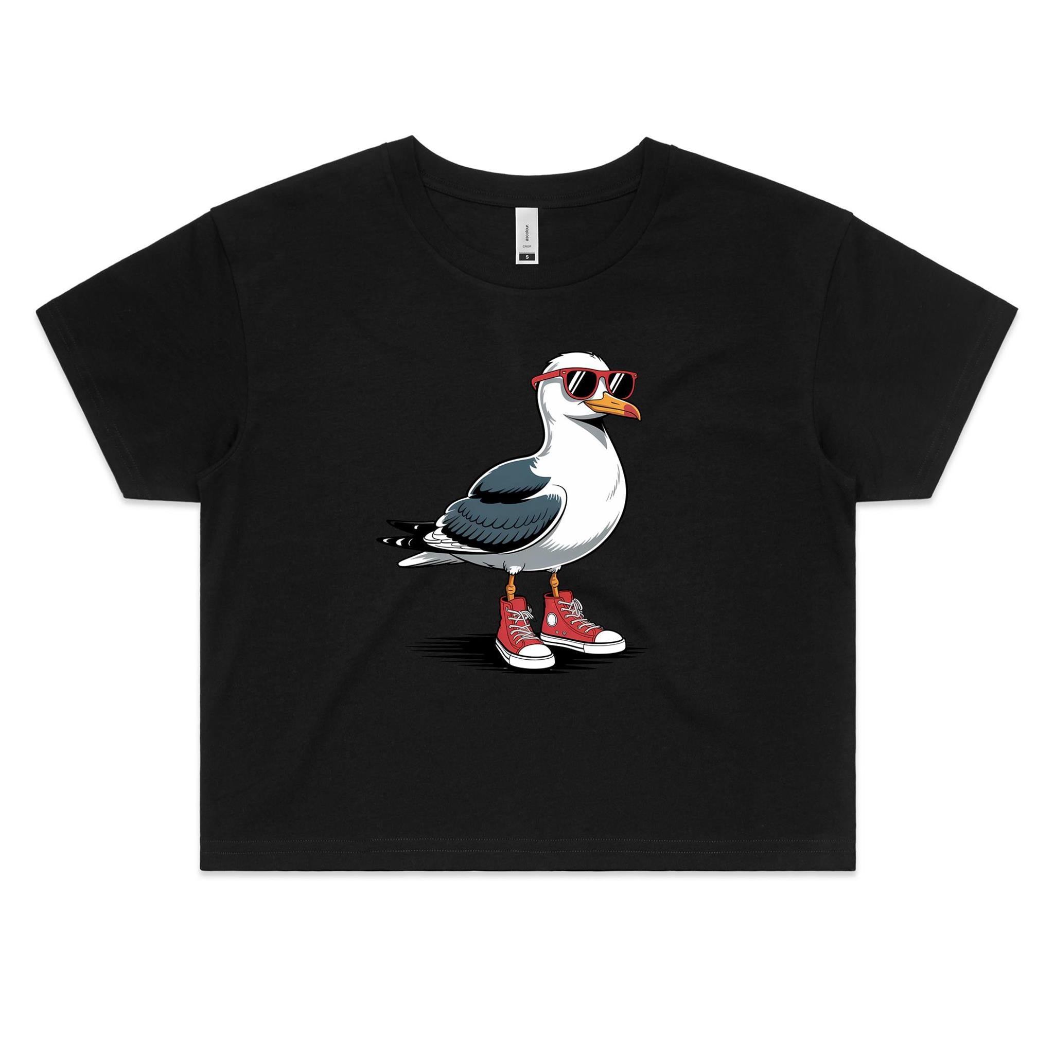 Seagull With Sunglasses And High Tops Women's AS Colour Crop Tee