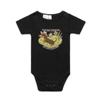 Dachshund, I've Got Friends In Low Places AS Colour Baby Bodysuit Black Baby Bodysuit animal Printed In Australia
