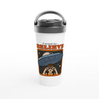I Want To Believe - White 15oz Stainless Steel Travel Mug Default Title Travel Mug Globally Fulfilled Retro Sci Fi