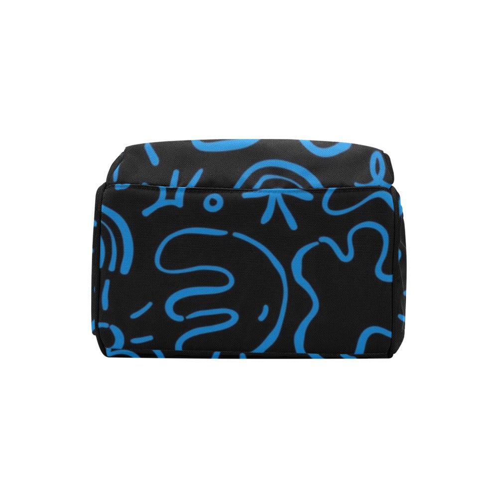 Blue Squiggle - Multi-Function Backpack, Nappy / Diaper Bag