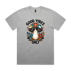 Good Vibes Only, Hippie Mushroom AS Colour Heavy Faded Tee Unisex Faded storm Heavy Faded T-shirt Positivity Printed In Australia