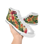 Vintage Hawaiian Floral Kids High Top Canvas Shoes