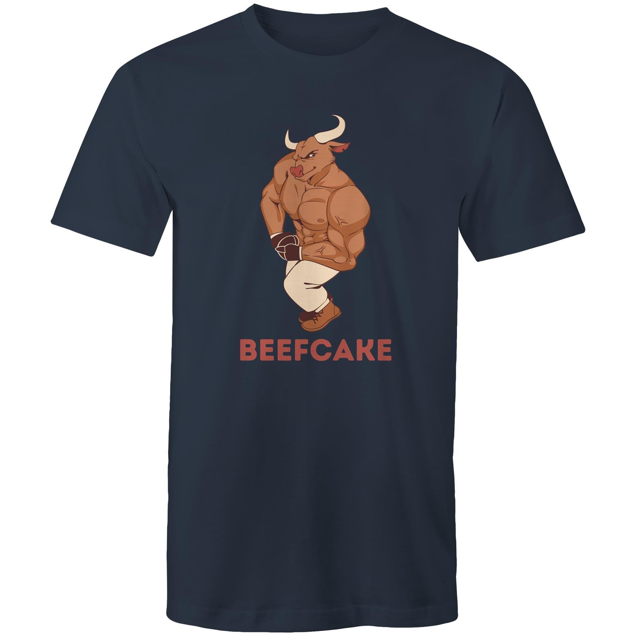 Beefcake - Mens T-Shirt Navy Mens T-shirt Fitness Printed In Australia