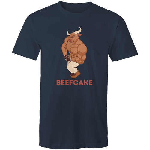 Beefcake - Mens T-Shirt Navy Mens T-shirt Fitness Printed In Australia