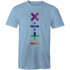 Math Symbols - Mens T-Shirt Carolina Blue Mens T-shirt Maths Printed In Australia