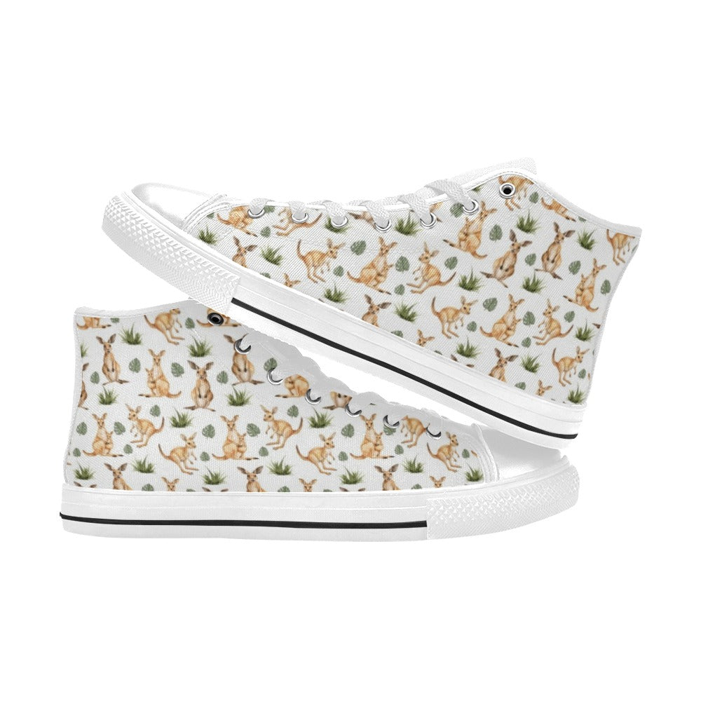 Kangaroos Men's High Top Canvas Shoes Men's Classic High Top Canvas Shoes animal Australia Printed Offshore