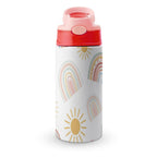 Pastel Rainbows - Little Kids Water Bottle pink 350ml Little Kids Water Bottle Printed Offshore