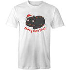 Merry Christmas Cat - Mens T-Shirt White Mens Christmas T-shirt Christmas Printed In Australia