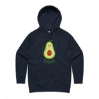 Vegan Avocado - Womens Hoodie Navy Womens Hoodie Food Printed In Australia