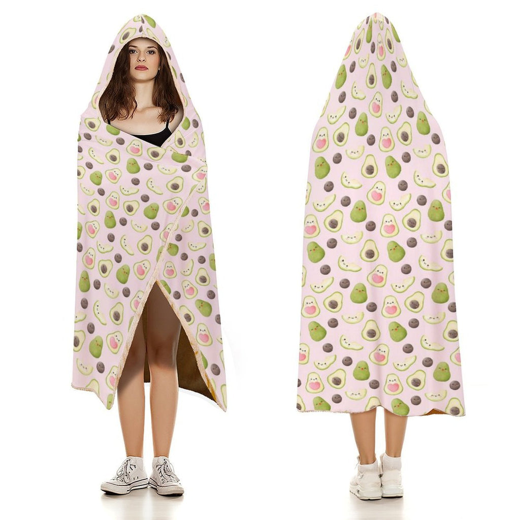 Avocado Love Kids Hooded Blanket 100cm x 130cm Kids Hooded Blanket Food Printed Offshore