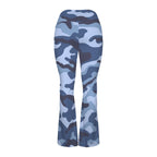 Blue Camouflage High Waist Crossover Tummy Control Flare Leggings High Waist Flare Leggings Printed Offshore