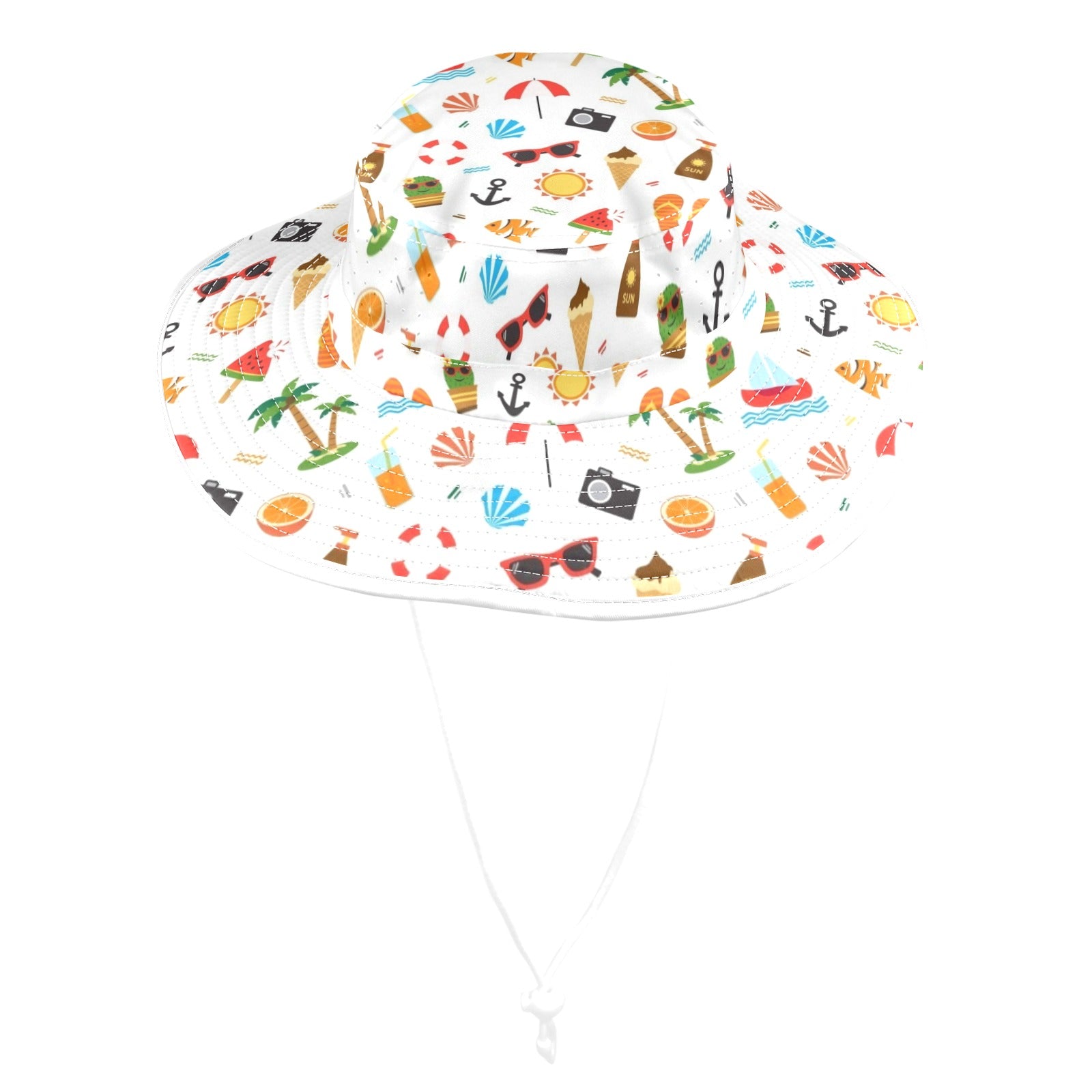 Beach Time Wide Brim Bucket Hat Wide Brim Bucket Hat Printed Offshore Summer Surf