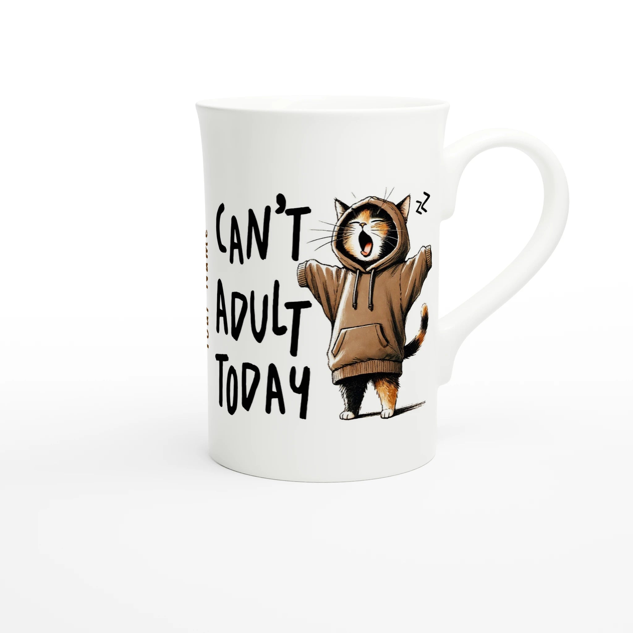 Personalise - Can't Adult Today - White 10oz Porcelain Slim Mug Personalised Porcelain Mug animal Globally Fulfilled