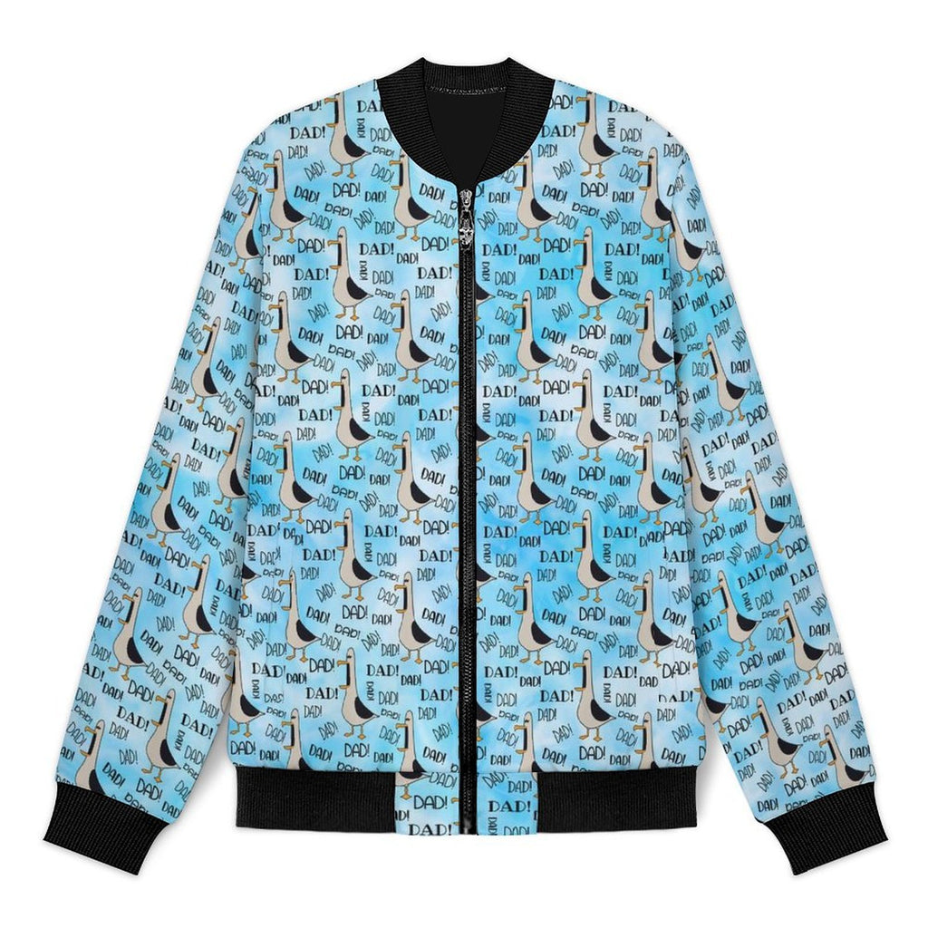 Dad Seagull Men's Casual Zip‑Up Bomber Jacket
