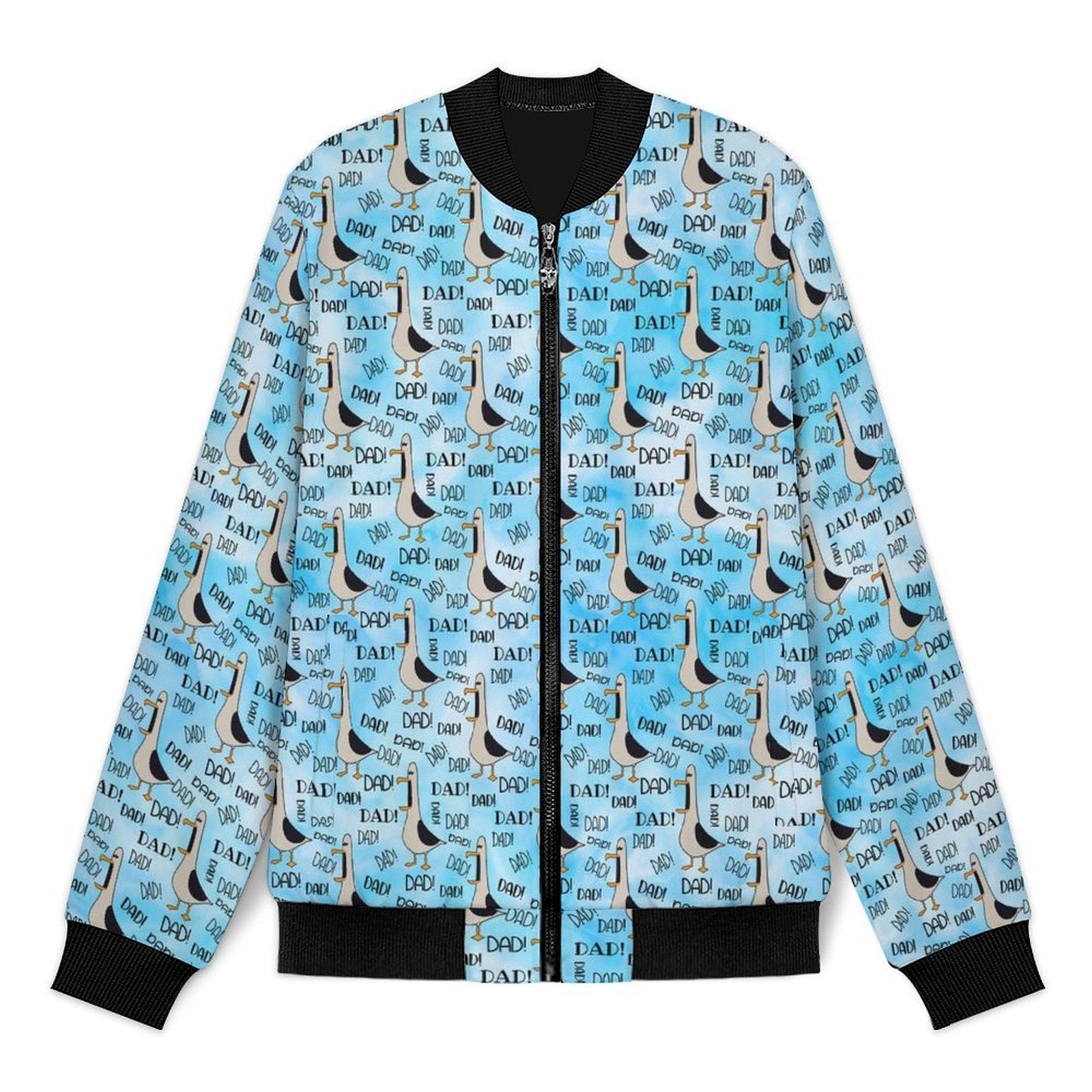 Dad Seagull Men's Casual Zip‑Up Bomber Jacket