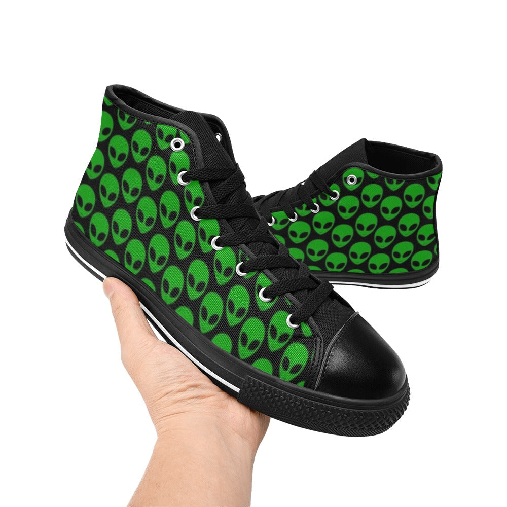 Aliens - Kids High Top Canvas Shoes
