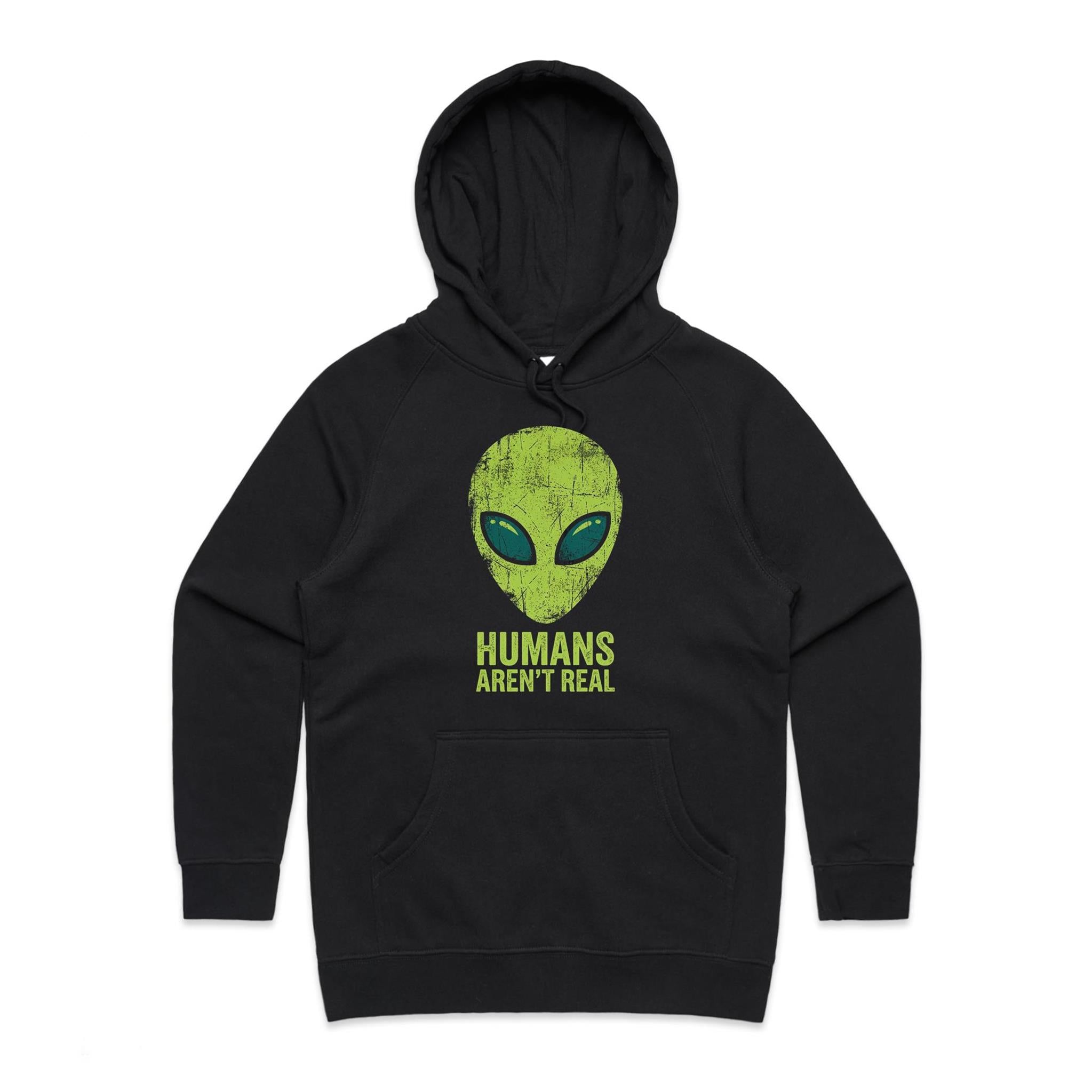 Alien, Humans Aren't Real Women's AS Colour Hoodie