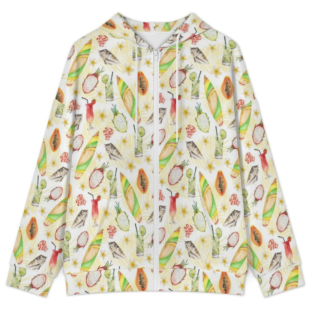 Tropical Surf Women's Full-Zip Hoodie