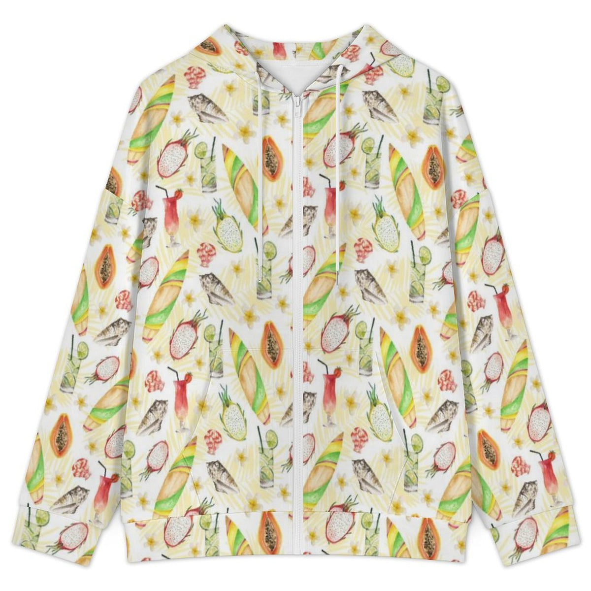 Tropical Surf Women's Full-Zip Hoodie