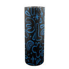 Blue Squiggle - 20oz Tall Skinny Tumbler with Lid and Straw