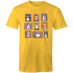 Ghosts In Windows - Mens T-Shirt Yellow Mens T-shirt Halloween Printed In Australia