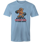 Working On My Holiday Bod, It's Cookie Shaped - Mens T-Shirt Carolina Blue Mens Christmas T-shirt Christmas Printed In Australia