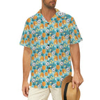 Pineapple Coconut Men's Short Sleeve Hawaiian Shirt Men's Hawaiian Shirt (New) Food Printed Offshore