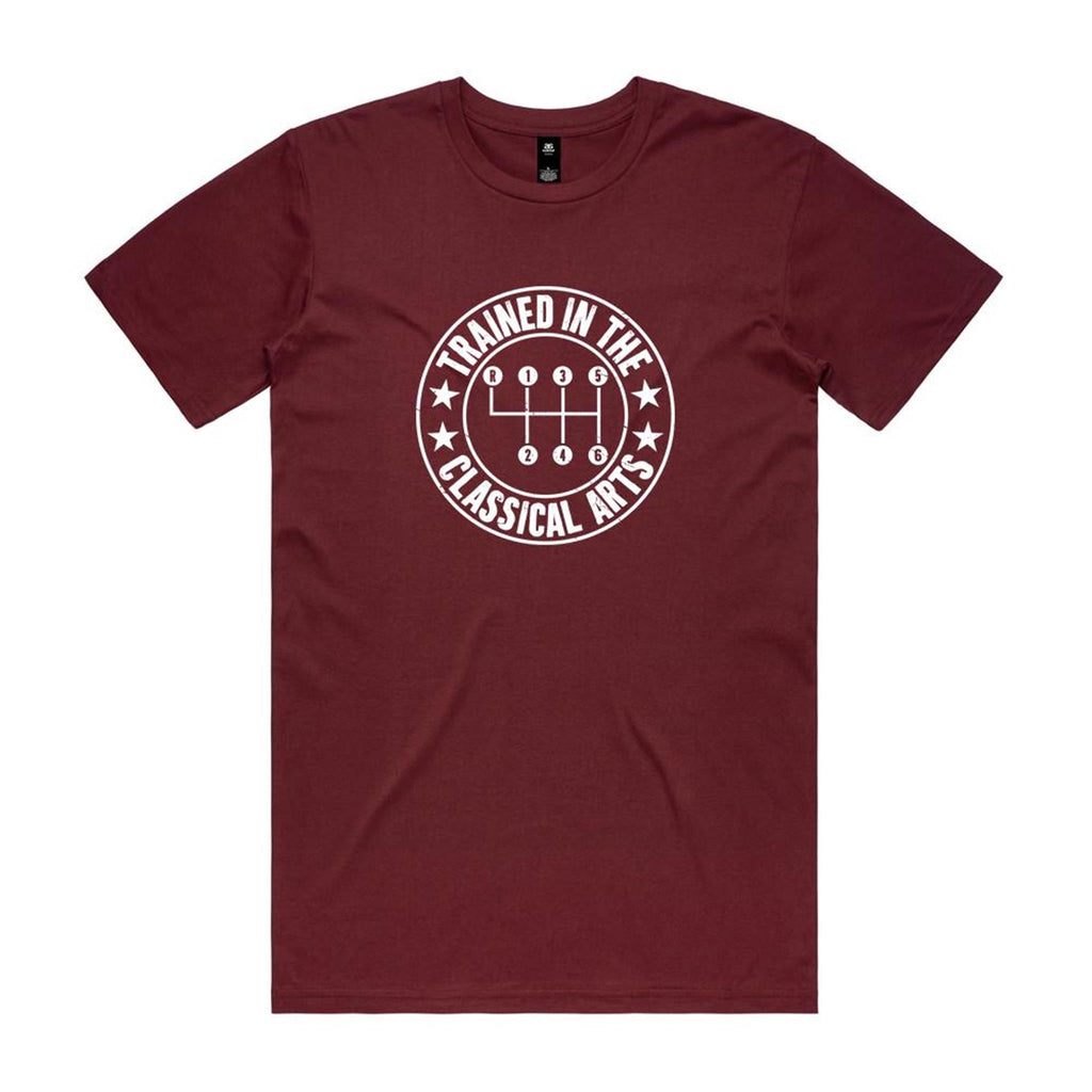 Manual Car Gears Men's AS Colour T-shirt Burgundy Mens T-shirt Printed In Australia